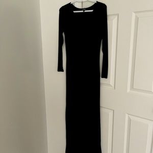 Long green maxi dress with slit